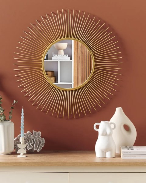 Lustro ścienne AROEK 61 cm 61 cm Rattan Czarny