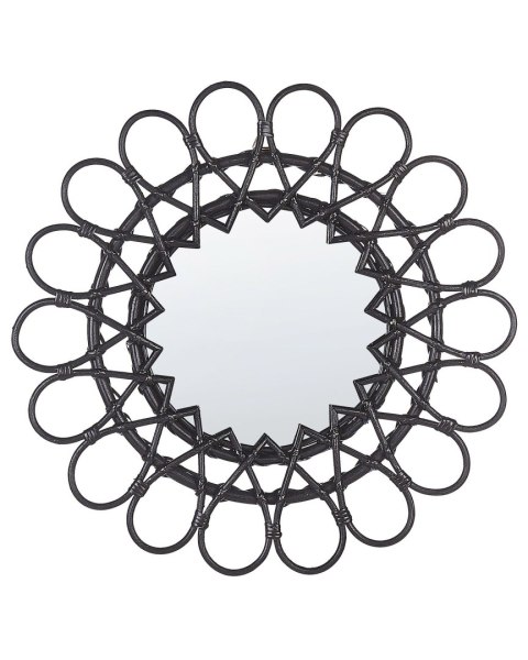 Lustro ścienne BABAI 60 cm 60 cm Rattan Naturalny