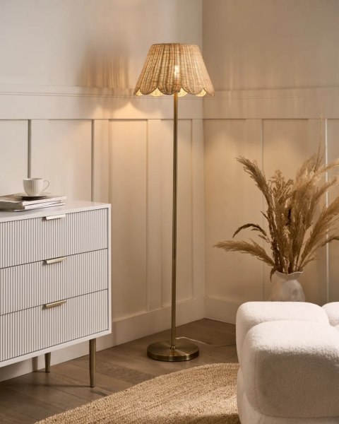 Lustro ścienne BABAI 60 cm 60 cm Rattan Naturalny