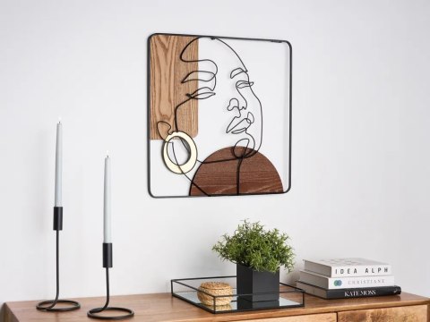 Lustro ścienne BABAI 60 cm 60 cm Rattan Naturalny