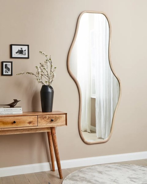 Lustro ścienne BABAI 60 cm 60 cm Rattan Naturalny