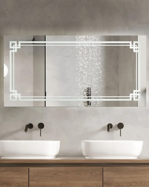 Lustro ścienne LED 70 x 90 cm srebrne MARTINET