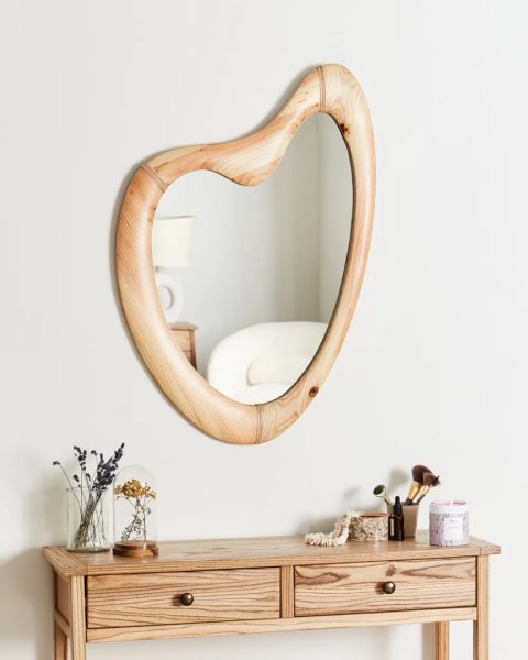 Lustro ścienne MAJENE 60 cm 60 cm Rattan Naturalny