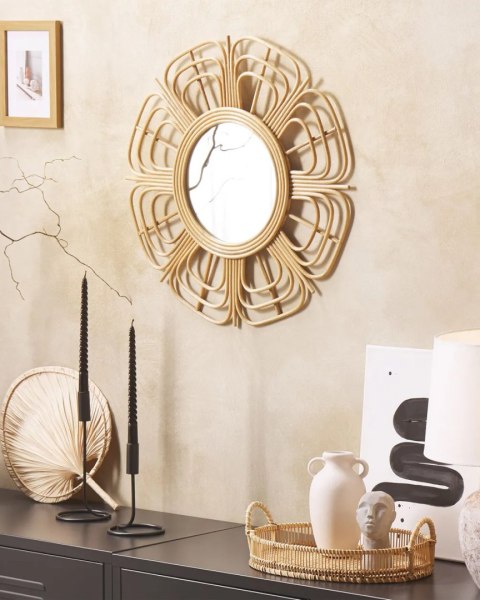Lustro ścienne TAMPICO 75 cm 75 cm Drewno Kolorowy