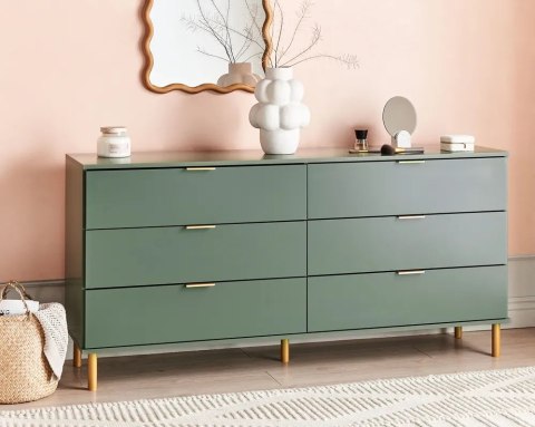 Lustro ścienne TROYON 62 cm 80 cm Różowe złoto