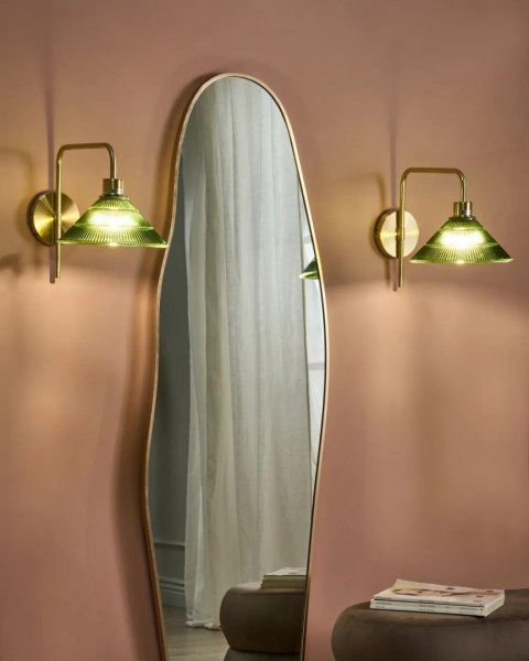 Lustro ścienne rattanowe 51 x 143 cm jasne CREIL