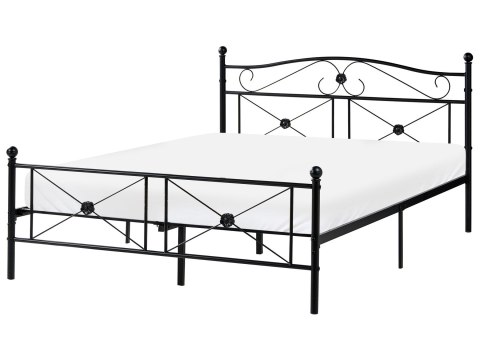 Łóżko metalowe 180 x 200 cm czarne RODEZ