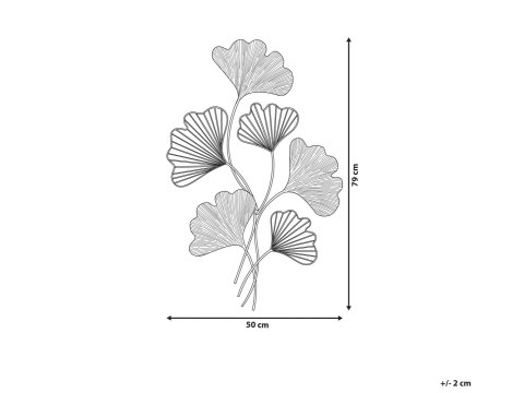 Dekoracja ścienna Kwiat INDIUM Metal Złoty 79 cm