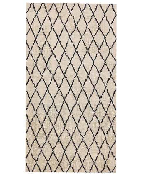 Dywan 200 x 200 cm beżowo-czarny MIDYAT