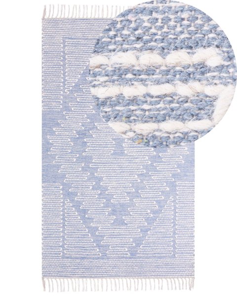 Dywan bawełniany 160 x 230 cm niebiesko-biały ANSAR