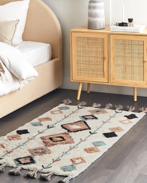 Dywan bawełniany kilim 140 x 200 cm wielokolorowy PARAKAR