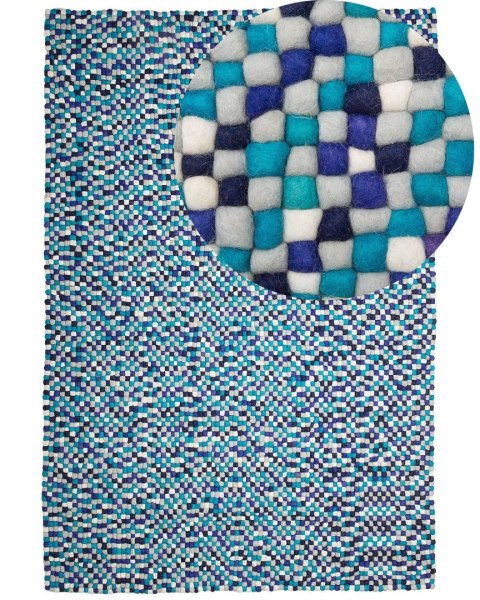Dywan z filcowych kulek 160 x 230 cm jasnoszary AMDO
