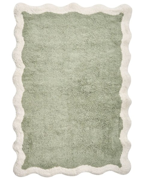 Dywanik łazienkowy NANGAL Szary/ beżowy 60 x 90 cm Bawełna