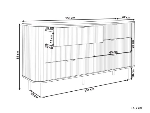 Komoda 6 szuflad BRADLEY Czarny