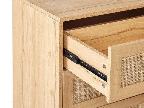 Komoda 6 szuflad PEROTE Rattan Jasnobrązowy