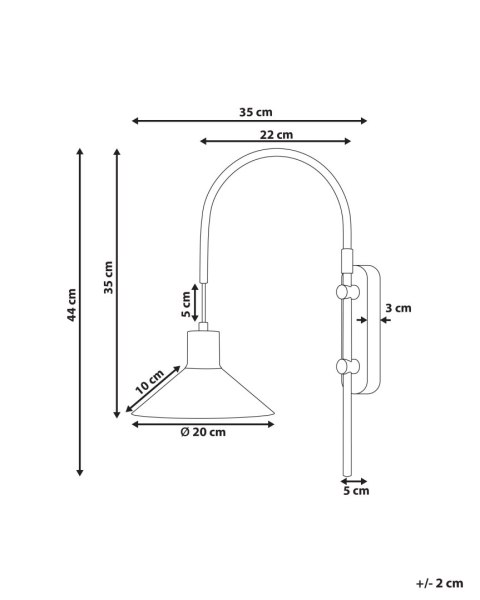 Lampa ścienna SISSA Regulowana Metal Czarny