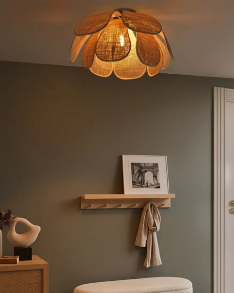 Lampa wisząca naturalna z czarnym MEROO