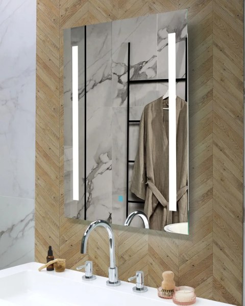 Lustro łazienkowe LED ARGENS 90 cm 70 cm Srebrny