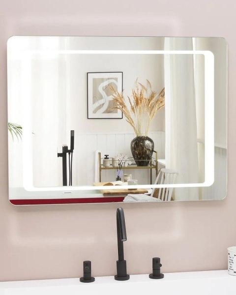 Lustro łazienkowe LED MARTINET 60 cm 80 cm Srebrny