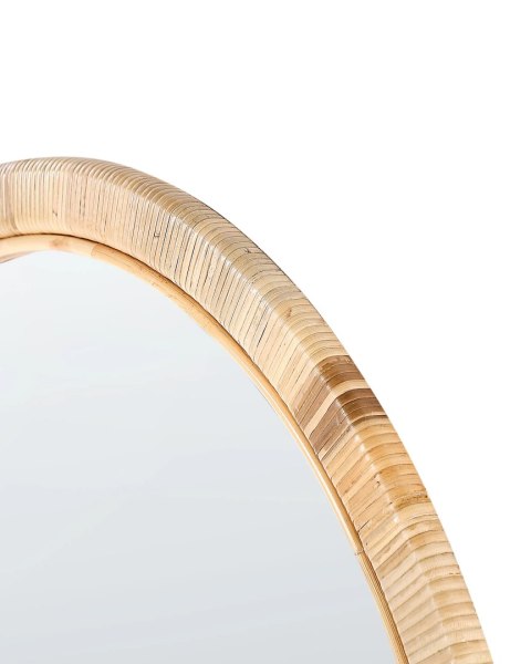 Lustro ścienne ANLEZY 80 cm 80 cm Rattan Naturalny