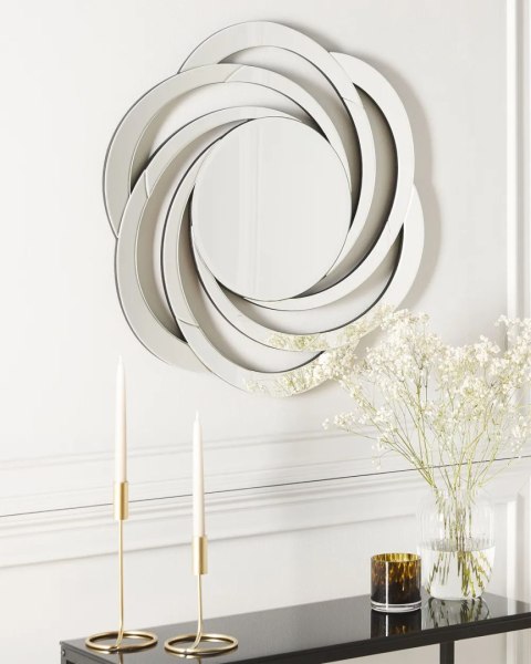 Lustro ścienne ANLEZY 80 cm 80 cm Rattan Naturalny