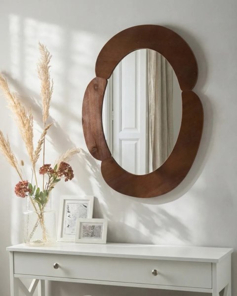 Lustro ścienne ASEM 60 cm 60 cm Drewno Brązowy