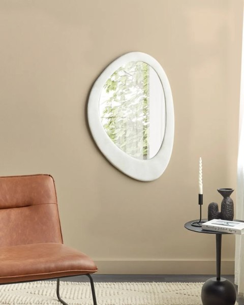 Lustro ścienne BORITI 51 cm 40 cm Bawełna Biały