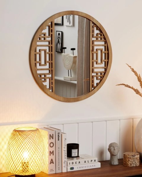 Lustro ścienne CILLY 80 cm 80 cm Metal Srebrny