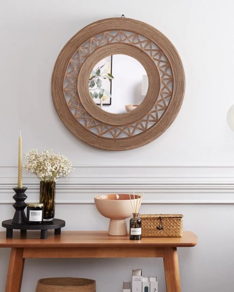 Lustro ścienne CILLY 80 cm 80 cm Metal Srebrny