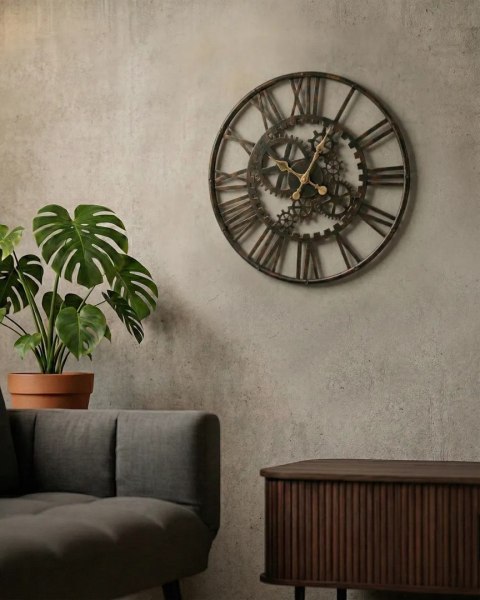 Lustro ścienne PASAKU 60 cm 60 cm Rattan Czarny