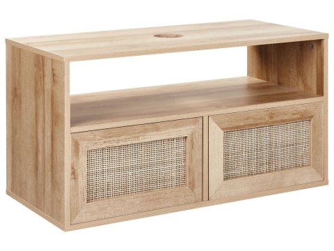 Lustro ścienne ROSELL 60 cm 60 cm MDF Jasnobrązowy