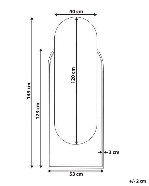 Lustro ścienne rattanowe 53 x 143 cm jasne NEVERS