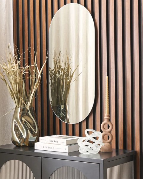 Lustro ścienne rattanowe 53 x 143 cm jasne NEVERS