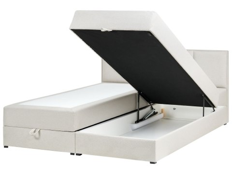 Łóżko kontynentalne z pojemnikiem BARONET 160 x 200 cm Złamana biel