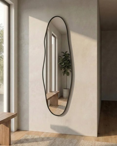 Okrągłe lustro ścienne metalowe ⌀ 67 cm czarne SOMMANT