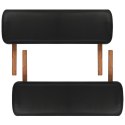  Czarny składany stół do masażu 3 strefy z drewnianą ramą Lumarko!