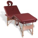  Czerwony składany stół do masażu 4 strefy z drewnianą ramą Lumarko!