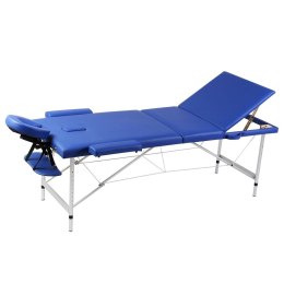  Niebieski składany stół do masażu 3 strefy z aluminiową ramą Lumarko!