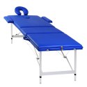  Niebieski składany stół do masażu 3 strefy z aluminiową ramą Lumarko!