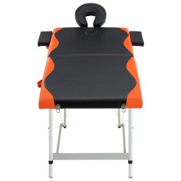 Lumarko 2-strefy, składany stół do masażu, aluminium czarny i pomarańcz