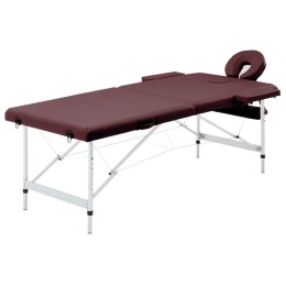  Składany stół do masażu, 2 strefy, aluminiowy, fioletowy Lumarko!