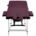  Składany stół do masażu, 3 strefy, aluminiowy, fioletowy Lumarko!