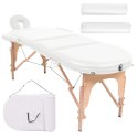  Składany stół do masażu z 2 wałkami, grubość 10 cm, biały Lumarko!