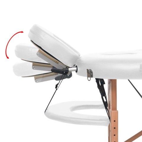  Składany stół do masażu z 2 wałkami, grubość 10 cm, biały Lumarko!