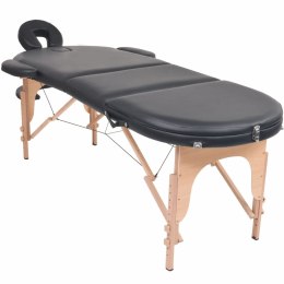 Lumarko Składany stół do masażu z 2 wałkami, grubość 10 cm, czarny