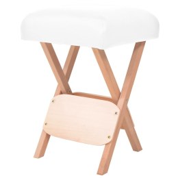 Lumarko Składany stołek do masażu, grubość siedziska 12 cm, biały
