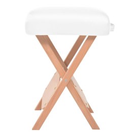 Lumarko Składany stołek do masażu, grubość siedziska 12 cm, biały