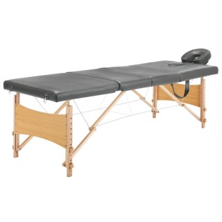  Stół do masażu z 4 strefami, drewniana rama, antracyt, 186x68cm Lumarko!