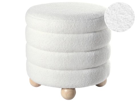Puf lniany ⌀ 45 cm beżowy WISHEK