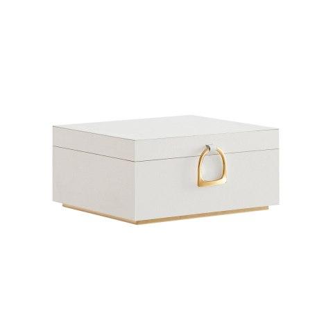 Pudełko na biżuterię 2-poziomowe z uchwytem i elastyczną tacką mglisty niebieski 20,5 x 24 x 11 cm